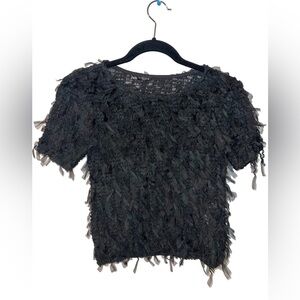 Zara Black Women’s Tulle Mesh Top C50